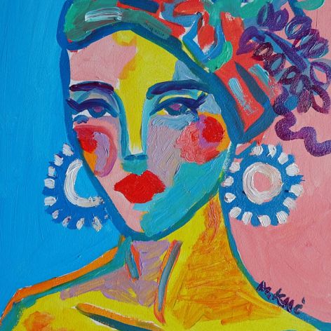 obraz olejny portret kobiety w turbanie