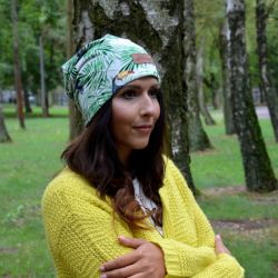 Czapka unisex ciepła liście tukan
