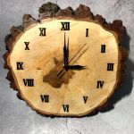 Zegar z plastra drewna - brzoza ciemna 30cm - 