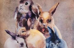 Torebka z tkaniny wodoodpornej: króliki