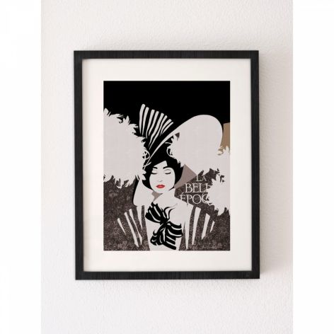 “Dama w kapeluszu III”, autorski plakat A3, sygnowany