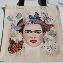 Ręcznie malowana torba zakupowa FRIDA