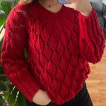 Czerwony sweterek damski - 2