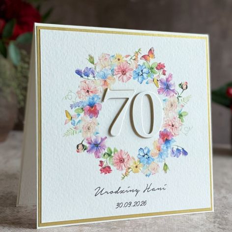 Kartka na 70 urodziny z personalizacją, BH 35