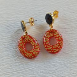 "Elektra I" - kolczyki z gliny polimerowej.