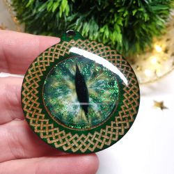 Zielone Smocze Oko – Wisior zielony z grawerem