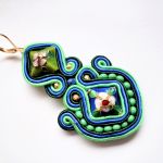 Green Cloisonne kolczyki sutasz - 