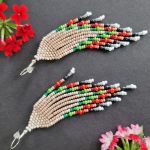 Naszyjnik koralikowy gerdan Kwiaty Bawełny Kalina z frędzliami - Dodaj miniaturę  Naszyjnik koralikowy gerdan Kwiaty Bawełny Kalina z frędzliami