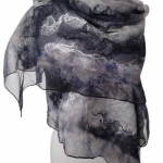 SZAL SZALIK JEDWABNO WEŁNIANY SZARY - 