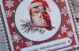Kartka świąteczna z uroczą sową