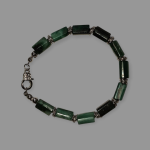 Bransoletka z surowych szmaragdów - Bransoletka z surowych szmaragdów z zapięciem