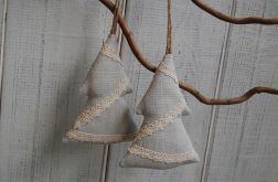 Rustykalne, lniane choinki