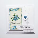 Kartka urodzinowa z niezapominajkami handmade - Kartka urodzinowa z niezapominajkami