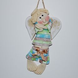 na imię mam Staś- aniołek z masy solnej, prezent, dekoracja