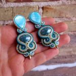 Kolczyki Mięta i Złoto. Wkrętki - 