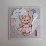 Kartka na roczek urodziny z misiem personalizacja - Kartka na roczek urodziny z misiem personalizacja