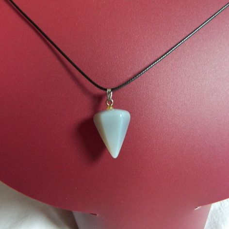 Ochronny szary agat, antystresoway kamień, wisiorek uniseks - wahadełko