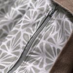 Beżowa duża torba na zakupy z weluru - 