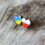 Dla UKRAINY! Kolczyki serca z flagą Ukrainy i Polski - 2