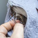 Szare etui na klucze portfelik baranek - 