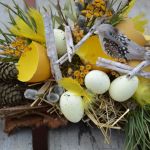 stroik Wielkanocny z ptaszkiem na patyku - tylko z naturalnych produktów