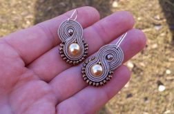 Kolczyki Beż & Złoto mini