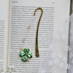 Metalowa zakładka do książki koniczynka  - 