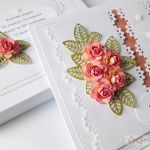 Kartka ŚLUBNA z różyczkami - Pamiątka ślubu z cieniowanymi różami