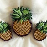 Ananas - haftowana broszka - broszka ananas
