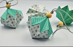 Bombka origami diament śnieżynki i zygzaki 4 sztuki