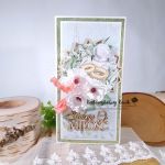 Kartka ślubna z kolekcji "Złote sny" obrączki - widok od przodu