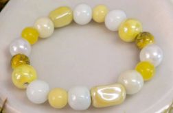 Bransoletka na gumce żółty pastel