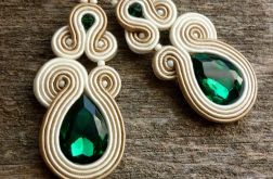 Kolczyki sutasz ze szmaragdowym kryształem