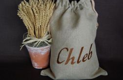 Worek na chleb - brązowy haft