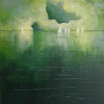 Morze w zieleniach-obraz akrylowy formatu 50/40 cm  - 