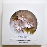 Kartka ŚLUBNA - jasnoróżowe kwiaty - Pamiątka ślubu z jasnoróżowymi kwiatami