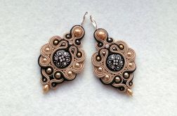 Kolczyki sutasz Beżowe z Czarnym