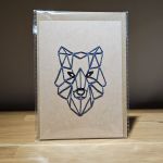 Kartka okolicznościowa - haftowana - wilk - Kartka okolicznościowa - handmade - ręcznie robiona haftowana - wilk