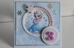 Kartka urodzinowa Kraina lodu Elsa handmade 3