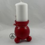 Świecznik czerwony plus świeca - teofano atelier, świecznik
