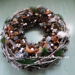DUŻY Świąteczny wianek, stroik "W zgodzie z naturą"  50cm