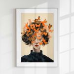 Plakat - Kobieta i motyle 50x70 cm 8-2-0048 - wizualizacja