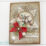 Kartka świąteczna z mikołajem i reniferami - 