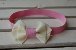 Opaska niemowlęca "Złamana biel & róż"