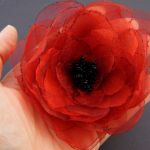 Broszka kwiat - czerwień 10 cm  - 