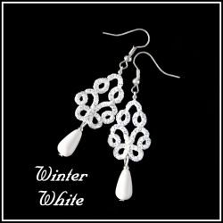Kolczyki koronkowe - Winter White
