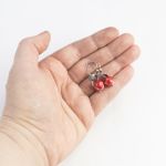 Kolczyki czerwony jaspis z listkiem , srebro 925 oksydowane - Kolczyki czerwony jaspis z listkiem , srebro 925 oksydowane
