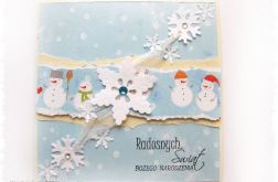 Kartka świąteczna ze śnieżynkami