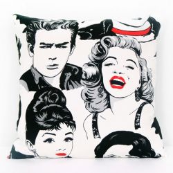 Monroe, Hepburn - poduszka z bawełny Canvas