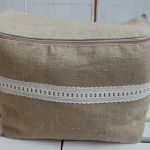 Lniany  woreczko - koszyczek z klapką - zamówienie pani Kasi - 